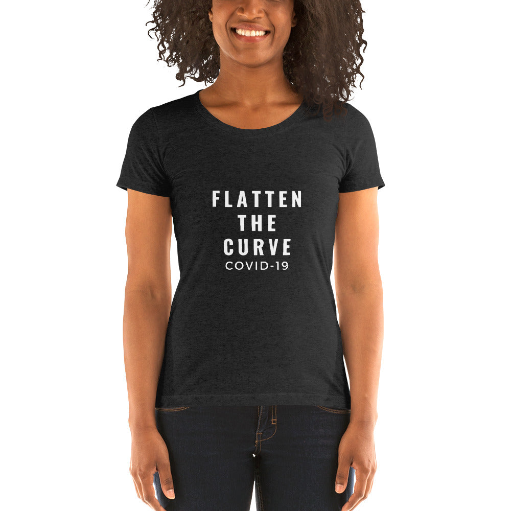 Flatten The Curve Dark Ladies' short sleeve t-shirt - Modern Angles HAIR